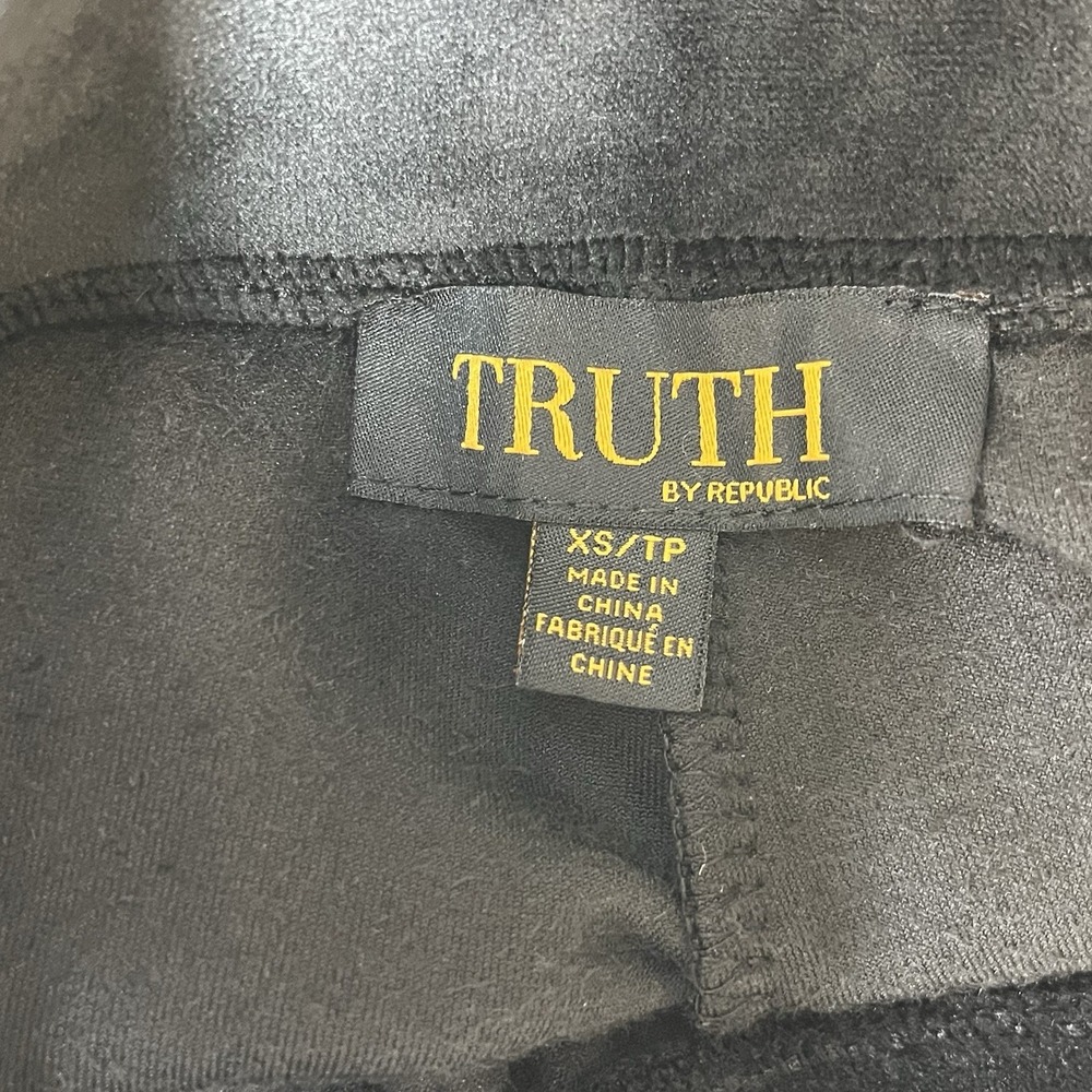 Truth by Republic Womens Velour Track Pants Size XS Black Luxury Lounge Travel - Picture 2 of 7